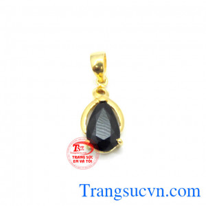 Trang sức cao cấp tôn vinh đẳng cấp, mặt dây chuyền vàng tây đá theo mệnh. Mặt dây sapphire giọt nước đẹp