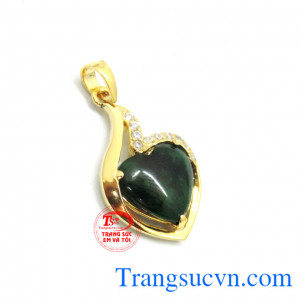 Mặt dây vàng + Ngọc cẩm thạch thiên nhiên món quà ý nghĩa cho Bà,Mẹ,Chị em gái.