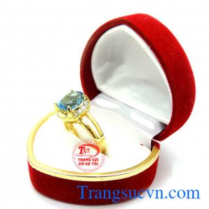 Nhẫn nữ vàng 14k đá topaz 