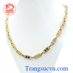 Đường nét sáng bóng,bền đẹp, đeo Chiếc Dây chuyền Italy 18k đẹp chất lượng vàng đảm bảo 75%Au có giấy kiểm định vàng