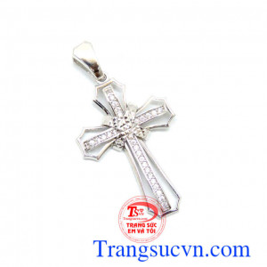 Thánh Giá vàng trắng 18k