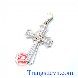 Thánh Giá vàng trắng 18k