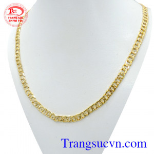 Dây vàng tình yêu kết nối, dây chuyền vàng 10k thiết kế mảnh dạng móc xích kép nối vào nhau như sợi dây kết nối bền chặt mối quan hệ lâu dài