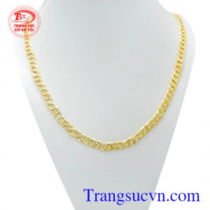 Dây vàng tình yêu kết nối, dây chuyền vàng 10k thiết kế mảnh dạng móc xích kép nối vào nhau như sợi dây kết nối bền chặt mối quan hệ lâu dài