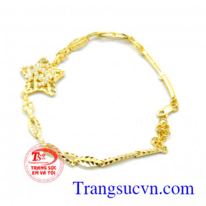Lắc nữ vàng 10k ông sao 5 cánh