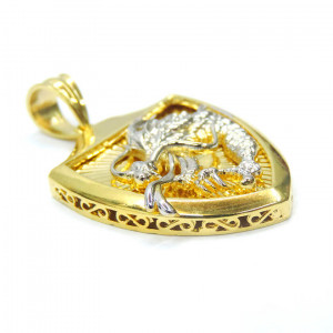 Chiếc Mặt dây rồng khiên vàng 10k đẹp, Mặt dây khiên rồng vàng 3D may mắn dành cho nam,