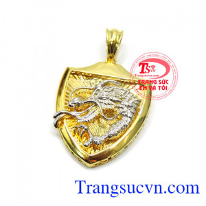 Mặt dây rồng khiên vàng 10k đẹp