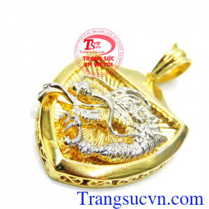 Mặt dây rồng khiên vàng 10k đẹp