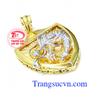 Mặt dây rồng khiên vàng 10k đẹp