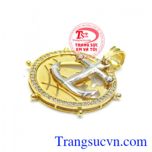 Mặt dây chuyền nam mỏ neo vàng 10k