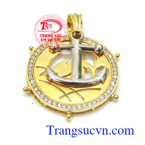 Mặt dây chuyền nam mỏ neo vàng 10k