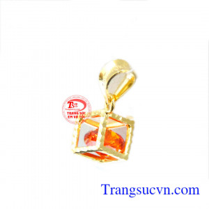 Mặt dây chuyền nữ giá rẻ vàng tây thiết kế kiểu dáng sang trọng quý phái, mặt dây chuyền vàng đá nhân tạo giá phổ thông.