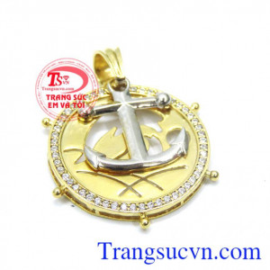 Sản phẩm bộ dây chuyền kết hợp với mặt mỏ neo đọc đáo được chế tác trên chất liệu vàng 10k sang trọng giá thành hợp lý bán hàng trên toàn quốc, Bộ dây chuyền mặt mỏ neo vàng 10k