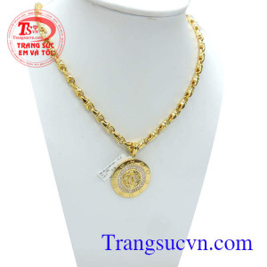 Bộ dây chuyền vàng mặt logo