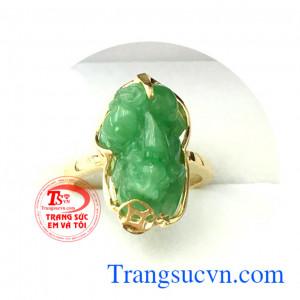 Nhẫn tỳ hưu xanh ngọc