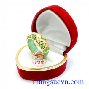 Nhẫn ngọc bọc rồng vàng 14k đẳng cấp là biểu tượng linh thiêng và may mắn sự mạnh mẽ sức mạnh