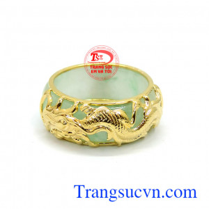 Nhẫn rồng bọc ngọc cẩm thạch thiên nhiên