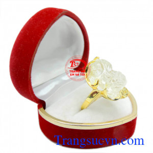 Chất lượng vàng được đảm bảo uy tín. Nhẫn nữ thách anh trắng vàng 14k