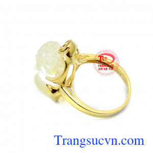 Nhẫn nữ đeo hợp thời trang. Nhẫn nữ thách anh trắng vàng 14k