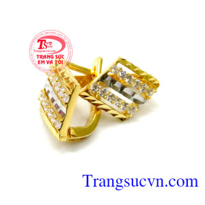 Hoa tai vàng sang trọng , hoa tai vàng 10k, kiểu dáng đẹp, mang đến cho người đeo vẻ đẹp sang trọng hợp thời trang.