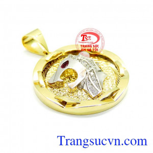 Mặt dây chuyền vàng báo đẹp, dành cho phái mạnh, đeo hợp thời trang, nổi bật và nam tính, Mặt nam báo vàng 10k nhập korea