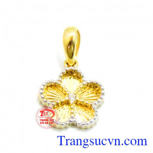 Mặt dây chuyền nữ korea hoa 5 cánh hạnh phúc 10k, bền đẹp mặt hạnh phúc tình yêu món quà ý nghĩa cho người ấy. 