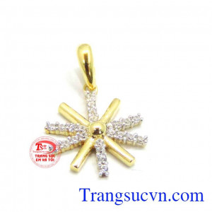 Mặt dây vàng 10k hậu duệ mặt trời, mặt nữ tia nắng nhiều màu may mắn, vàng tây 10k đảm bảo.