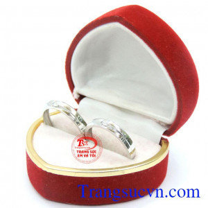 Nhẫn cưới vàng trắng korea 10k