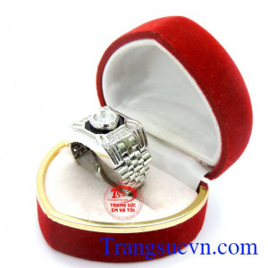 Nhẫn nam vàng trắng 10k sang trọng