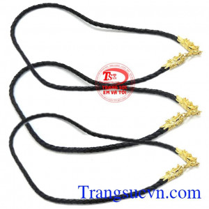 Dây da đầu rồng vàng 10k đẹp