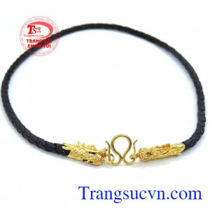 Dây da bọc vàng tây 10k dành cho nam đeo mặt dây. đeo móng, đeo vuốt rất hợp và sang trọng