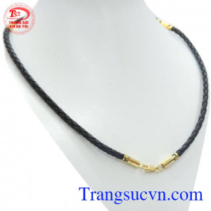 Dây da bọc vàng 4 đốt chữ T