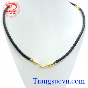 Dây da bọc vàng 4 đốt chữ T