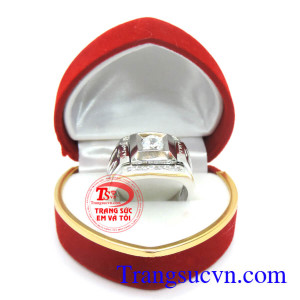 Nhẫn nam 10k vàng trắng chất lượng đảm bảo, nhẫn vàng trắng cho nam