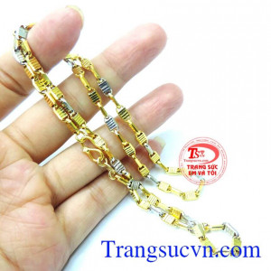 Dây nam vàng phay sáng nhỏ cá tính, dây chuyền 10k nam đẹp, dây nam vàng thiết kế cá tính cho phái mạnh