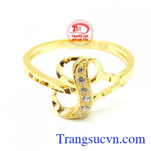 Mẫu mã đa dạng phong phú. Nhẫn nữ vàng tây 10k chữ S