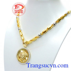 bộ mặt dây chuyền vàng tây 10k đẹp, giao hàng toàn quốc