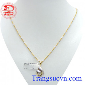 Bộ dây chuyền nữ Italy xinh xắn vàng 10k, bảo hành 6 tháng.