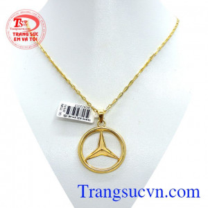 Bộ dây chuyền mặt logo đẹp vàng 10k cá tính, chất lượng.