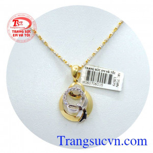 Bộ trang sức nữ vàng dây chuyền, dây vàng Ý yêu thương, dây chuyền vàng đẹp, dây chuyền nữ vàng nhập khẩu Italy kết hợp cùng mặt dây hàn quốc.