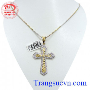 Bộ dây chuyền mặt chữ thập vàng màu là món quà ý nghĩa dành cho người thân, bạn bè.