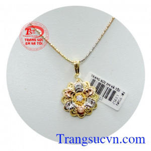 Nữ trang bộ vàng 18k hoa tình yêu quyến rũ, bền màu, đẹp mắt.