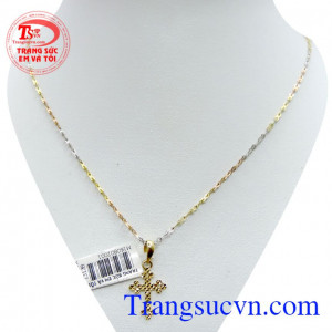 Nữ trang bộ mặt dây chữ thập bé xinh chất lượng, sắc nét. Bán sản phẩm bộ dây chuyền Thánh Giá Chúa đeo bình an và hạnh phúc cho bản thân.