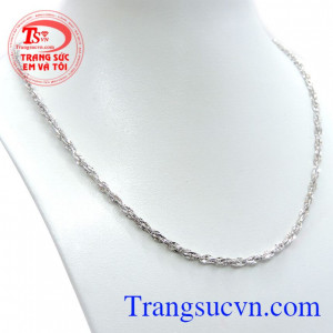 Dây chuyền vàng trắng 18k sáng đẹp