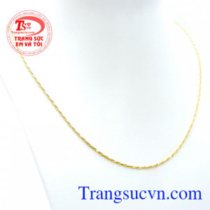 Sản phẩm dây chuyền vàng tây 10k sáng bóng,dây chuyền thiết kế kiểu xoắn
