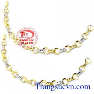 Sản phẩm được bảo hành uy tín, giao hàng toàn quốc. Lắc tay vàng tây 10k sáng bóng