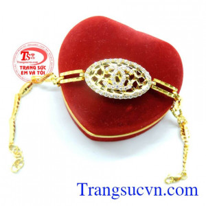 Lắc nữ mặt đẹp vàng 10k giao hàng trên toàn quốc, thanh toán an toàn.