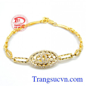 Lắc nữ mặt đẹp vàng 10k