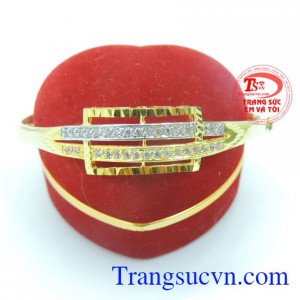 Bán vòng tay vàng đẹp, vàng 10k có giấy kiểm định. Vòng tay nữ đính đá quý phái