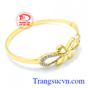 Lắc tay nữ mặt hoa vàng tây